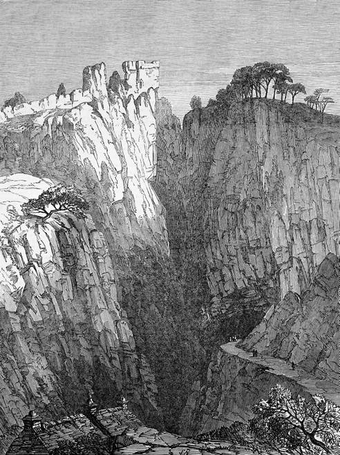 The Illustrated London News Etching From 1854.peveril Castle And The Entrance To The Peak Cave,castleton,derbyshire Poster Print by John Short / Design Pics - Item # VARDPI12331302 The Illustrated London News Etching From 1854.peveril Castle And The Entrance To The Peak Cave,castleton,derbyshire Poster Print by John Short / Design Pics - Item # VARDPI12331302