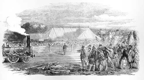 The Illustrated London News Etching From 1854. Opening Of The Great North Of Scotland Railway , The Huntley Station Poster Print by John Short / Design Pics - Item # VARDPI12329864