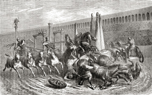 Ancient Rome.  A chariot race in the circus.  From Ward and Lock's Illustrated History of the World, published c.1882. Poster Print by Ken Welsh / Design Pics - Item # VARDPI12512807