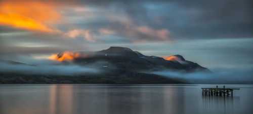 Sunset light over the fjord near the remote town of Djupavik along the Strandir Coast; Djupavik, West Fjords, Iceland Poster Print by Robert Postma / Design Pics - Item # VARDPI12531245