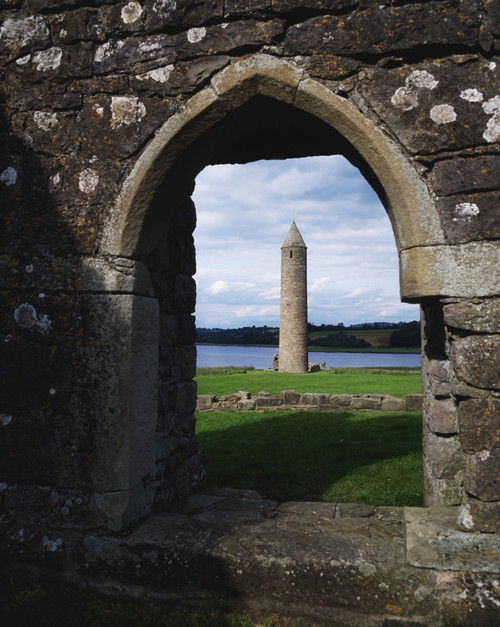 Devenish Monastic Site, Lower Lough Erne, Ireland; Medieval Monastic Site With Round Tower In The Distance Poster Print by The Irish Image Collection / Design Pics - Item # VARDPI1808739