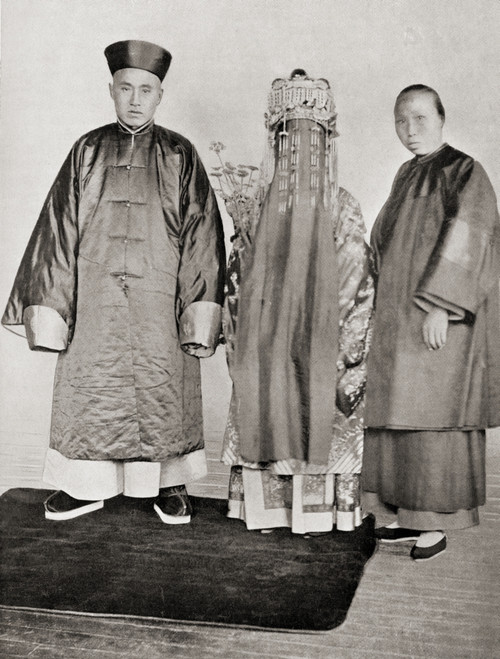 Chinese Wedding Costume In The 19th Century.  After A 19th Century Photograph.  From Customs Of The World, Published C.1913. Poster Print by Ken Welsh / Design Pics - Item # VARDPI12310063