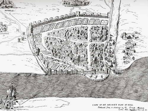 Ancient Plan Of Kingston Upon Hull, East Riding Of Yorkshire, England. From Picturesque History Of Yorkshire, Published C.1900 Poster Print by Ken Welsh / Design Pics - Item # VARDPI1957898