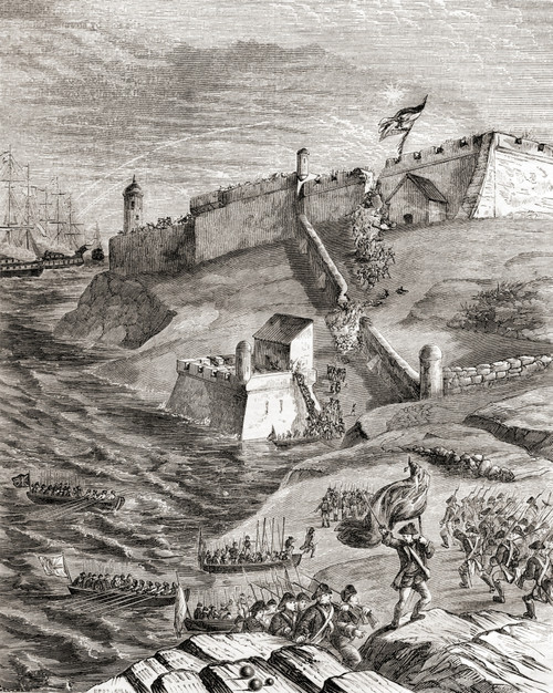 The British Storming El Morro Fortress In Havana, Cuba In 1762.  From Cassell's Illustrated History Of England, Published 1861. Poster Print by Ken Welsh / Design Pics - Item # VARDPI12323125