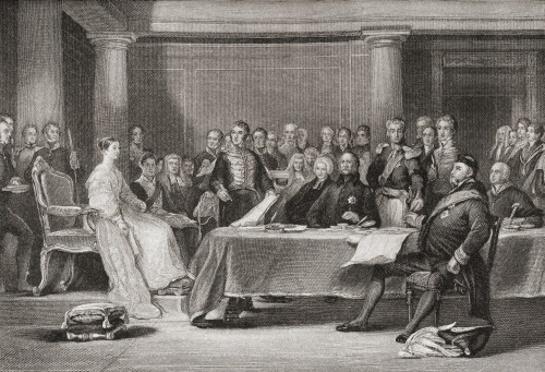 Queen Victoria's First Council At Kensington Palace, 21 June, 1837.  From English And Scottish History, Published 1882. Poster Print by Hilary Jane Morgan / Design Pics - Item # VARDPI12320999