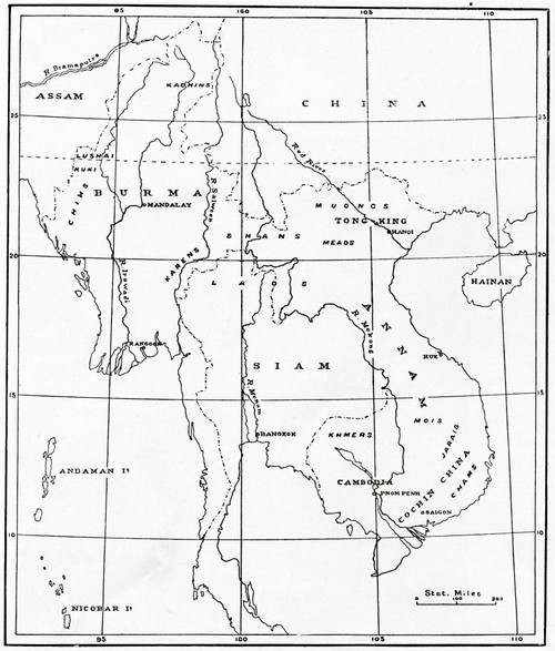 A Map Of The Indo-Chinese Peninsula C. 1900.  Indochina Or Mainland Southeast Asia. From Customs Of The World, Published C.1913. Poster Print by Ken Welsh / Design Pics - Item # VARDPI12310055