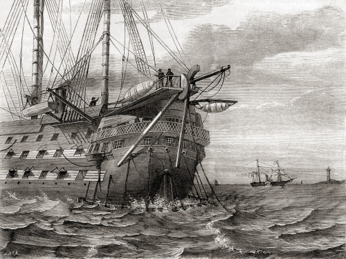 The Hms Agamemnon Laying The Transatlantic Telegraph Cable, 2 August, 1858.  From Les Merveilles De La Science, Published C.1870 Poster Print by Ken Welsh / Design Pics - Item # VARDPI12289736
