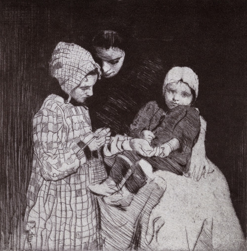 The Knitting Lesson. From The Etching By W Lee Hankey From The Book Princess Marie-Jos¬ê¬©'s Children's Book Published 1916. Poster Print by Hilary Jane Morgan / Design Pics - Item # VARDPI12320815