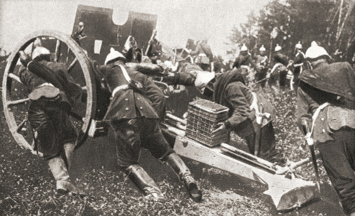 German Artillery Using Man Power To Get Their Guns Into Position During Wwi.  From The Pageant Of The Century, Published 1934 Poster Print by Hilary Jane Morgan / Design Pics - Item # VARDPI12285916 German Artillery Using Man Power To Get Their Guns Into Position During Wwi.  From The Pageant Of The Century, Published 1934 Poster Print by Hilary Jane Morgan / Design Pics - Item # VARDPI12285916