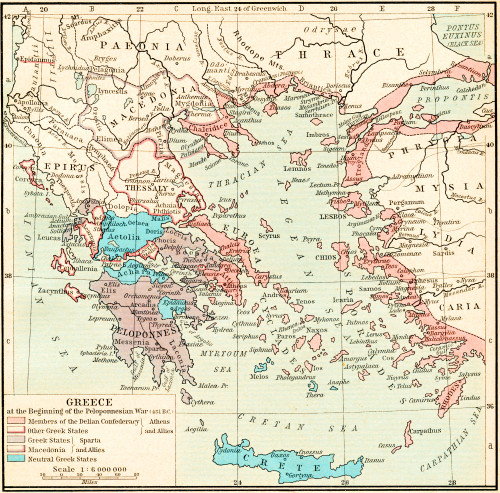 Map Of Greece At The Beginning Of The Peloponnesian War, 431 B.c. Greece Under Theban Headship. From Historical Atlas, Published 1923. Poster Print by Ken Welsh / Design Pics - Item # VARDPI12280619 Map Of Greece At The Beginning Of The Peloponnesian War, 431 B.c. Greece Under Theban Headship. From Historical Atlas, Published 1923. Poster Print by Ken Welsh / Design Pics - Item # VARDPI12280619