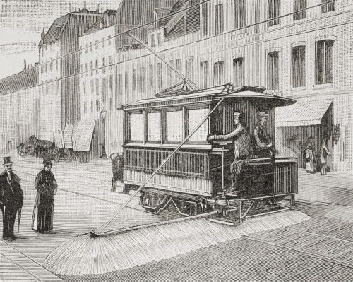 An Electric Tram Used For Cleaning The Streets In Spain In The 19th Century. From La Ilustracion Espa¬ê¬±ola Y Americana, Published 1892. Poster Print by Ken Welsh / Design Pics - Item # VARDPI12280220