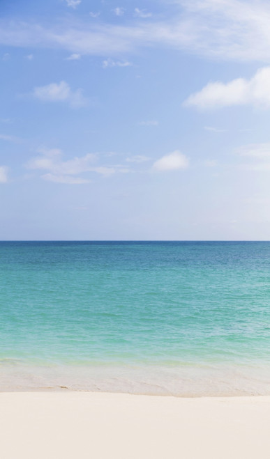 Landscape Of A White Sandy Beach And Turquoise Ocean And Blue Sky, Lanikai Beach; Honolulu, Oahu, Hawaii, United States Of America Poster Print by Brandon Tabiolo / Design Pics - Item # VARDPI12326376