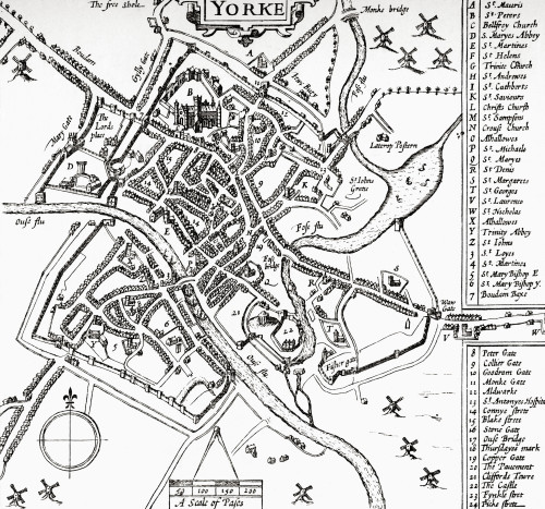 A Plan Of The City Of York, Yorkshire, England At The Beginning Of The 17Th Century. From Picturesque History Of Yorkshire, Published C.1900 Poster Print by Ken Welsh / Design Pics - Item # VARDPI1957896