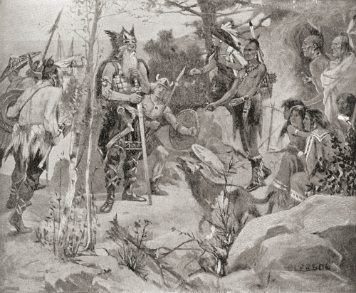 The First Meeting Between The Norsemen And The Natives Of North America In The 11th Century. From The History Of Our Country, Published 1899 Poster Print by Ken Welsh / Design Pics - Item # VARDPI12280289