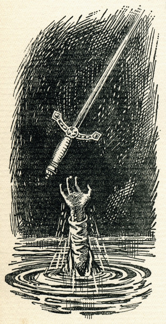 King Arthur's Sword Excalibur And The Hand Emerging From The Lake. Illustration From The Book The Gateway To Tennyson Published 1910. Poster Print by Hilary Jane Morgan / Design Pics - Item # VARDPI12320900 King Arthur's Sword Excalibur And The Hand Emerging From The Lake. Illustration From The Book The Gateway To Tennyson Published 1910. Poster Print by Hilary Jane Morgan / Design Pics - Item # VARDPI12320900