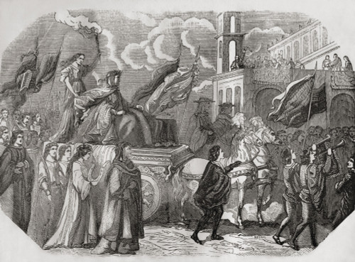 A Triumph Of Petrarch. Francesco Petrarca, 1304 To 1374. Italian Scholar, Poet And Renaissance Humanist. From Historia De Italia Published 1858. Poster Print by Ken Welsh / Design Pics - Item # VARDPI1903599