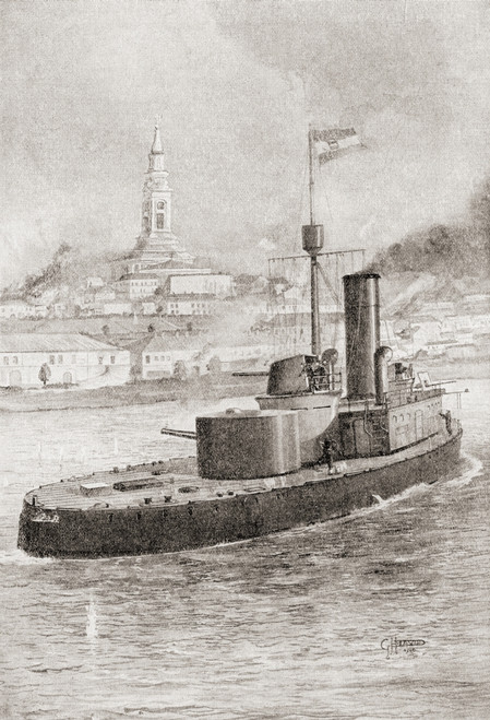 The Bombardment Of Belgrade, Serbia, By An Austrian Monitor During World War One.  From The History Of The Great War, Published C. 1919 Poster Print by Hilary Jane Morgan / Design Pics - Item # VARDPI12285694