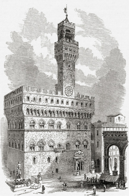 The Palazzo Vecchio, Florence, Tuscany, Italy In The Late 19th Century.  From Italian Pictures By Rev. Samuel Manning, Published C.1890. Poster Print by Hilary Jane Morgan / Design Pics - Item # VARDPI12321244