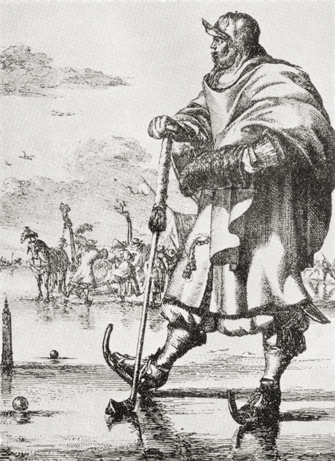 A Giant Of Golf After A 17th Century Engraving By Romeyn De Hooghe. Playing Golf On The Ice.   From The Connoisseur Magazine, Published 1902. Poster Print by Hilary Jane Morgan / Design Pics - Item # VARDPI12321185