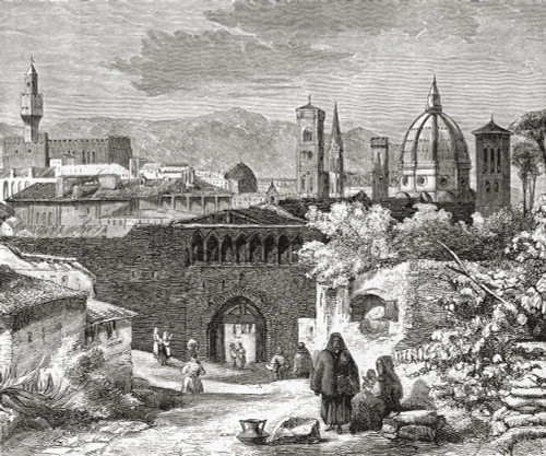 Florence, From The Porta San Nicolo, Tuscany, Italy In The Late 19th Century.  From Italian Pictures By Rev. Samuel Manning, Published C.1890. Poster Print by Hilary Jane Morgan / Design Pics - Item # VARDPI12321251 Florence, From The Porta San Nicolo, Tuscany, Italy In The Late 19th Century.  From Italian Pictures By Rev. Samuel Manning, Published C.1890. Poster Print by Hilary Jane Morgan / Design Pics - Item # VARDPI12321251