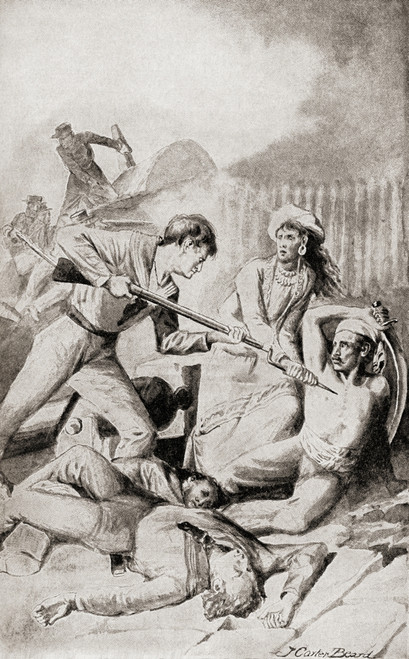 The Battle Of Quallah Battoo In 1832 During The First Sumatran Expedition By The United States Navy.   From The History Of Our Country, Published 1905. Poster Print by Ken Welsh / Design Pics - Item # VARDPI12289892