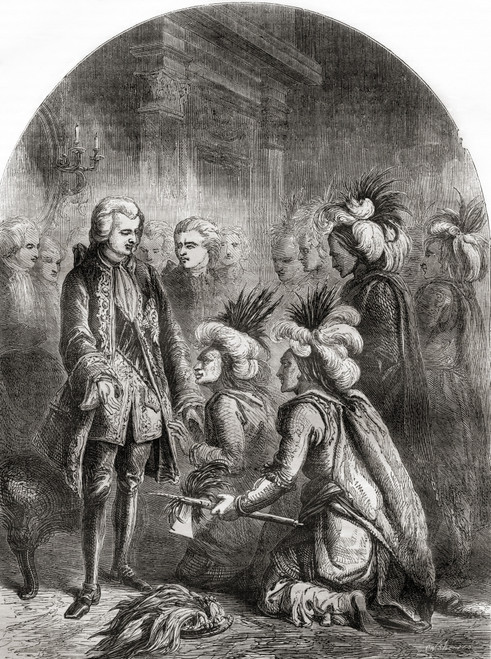 Native American Indians Are Presented At The Court Of George Iii, London, England, 1777.   From Cassell's Illustrated History Of England, Published 1861. Poster Print by Ken Welsh / Design Pics - Item # VARDPI12323141