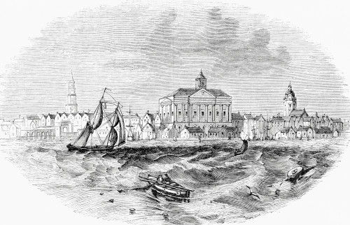 A View Of Charlestown, Boston, Massachusetts, United States Of America In The 18th Century.  From Cassell's Illustrated History Of England, Published 1861. Poster Print by Ken Welsh / Design Pics - Item # VARDPI12323131