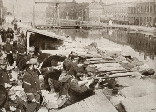 Belgian Soldiers Defending The Sandbagged Willebrock Canal From The Advancing Germans During Wwi.  From The Pageant Of The Century, Published 1934 Poster Print by Hilary Jane Morgan / Design Pics - Item # VARDPI12285624 Belgian Soldiers Defending The Sandbagged Willebrock Canal From The Advancing Germans During Wwi.  From The Pageant Of The Century, Published 1934 Poster Print by Hilary Jane Morgan / Design Pics - Item # VARDPI12285624