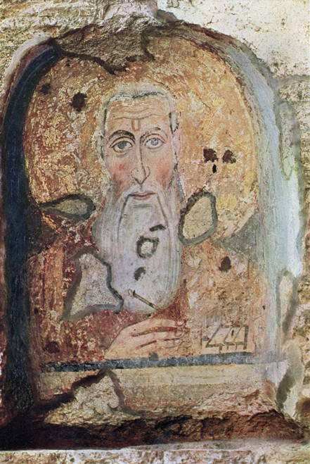 Fresco In The Nave Of Santa Maria Antiqua, Rome, Italy Depicting The Head Of Saint Abbacyrus Or Abba Cyrus, Of Alexandria.  From Roma Sacra, Published 1925. Poster Print by Ken Welsh / Design Pics - Item # VARDPI12310265
