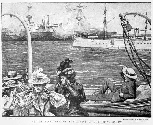 The Graphic Newspaper/Naval review 1897, At the Naval Review the effect of the Royal Salute. People with fingers in ears protecting them from the sound of guns Poster Print by John Short / Design Pics - Item # VARDPI12516089