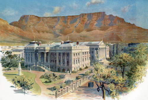 Parliament House With Table Mountain Behind, Cape Town, South Africa In The 19th Century.  From The Century Edition Of Cassell's History Of England, Published C. 1900 Poster Print by Ken Welsh / Design Pics - Item # VARDPI12310366