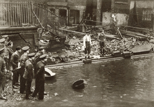 The London Flood Of 1928. A Scene Showing Damage Caused When The Westminster Embankment Gave Way. From The Story Of 25 Eventful Years In Pictures Published 1935 Poster Print by Hilary Jane Morgan / Design Pics - Item # VARDPI12283449