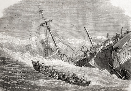 The Sinking Of The Ss London In The Bay Of Biscay On 11 January 1866, En Route From Gravesend In England To Melbourne, Australia. From L'univers Illustre, Published 1866. Poster Print by Ken Welsh / Design Pics - Item # VARDPI12280350