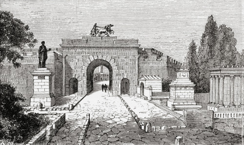 The Gate Of Herculaneum And The Street Of Tombs, Pompeii, Naples, Italy In The Late 19th Century.  From Italian Pictures By Rev. Samuel Manning, Published C.1890. Poster Print by Hilary Jane Morgan / Design Pics - Item # VARDPI12321246 The Gate Of Herculaneum And The Street Of Tombs, Pompeii, Naples, Italy In The Late 19th Century.  From Italian Pictures By Rev. Samuel Manning, Published C.1890. Poster Print by Hilary Jane Morgan / Design Pics - Item # VARDPI12321246