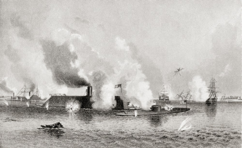 Bombardment and capture of Island Number Ten on the Mississippi River, April 7, 1862 during the American Civil War.  From Hutchinson's History of the Nations, published 1915. Poster Print by Ken Welsh / Design Pics - Item # VARDPI12512885