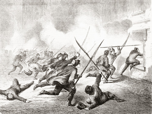 A Detachment Of The Chmielinski Corps Pursuing The Russians In The Village Of Ponik, Poland During The January Uprising Of 1863.  From L'univers Illustre, Published June 1863 Poster Print by Ken Welsh / Design Pics - Item # VARDPI12324023