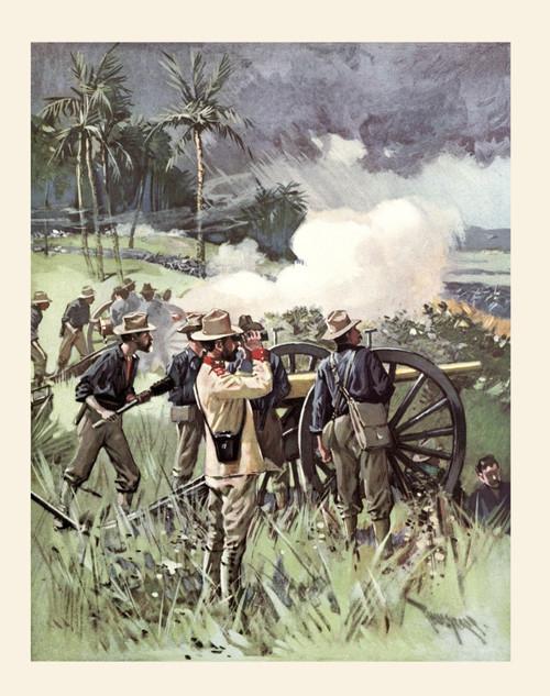Field Artillery In Action During The Spanish-American War, 1898.  After The Drawing By T.de Thulstrup.  From Harper's Pictorial History Of The War With Spain, Published 1899. Poster Print by Ken Welsh / Design Pics - Item # VARDPI12323255