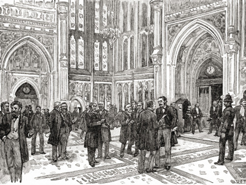 The Member's Lobby, The House Of Commons, Westminster Palace, London, England In The 19th Century.  From The Century Edition Of Cassell's History Of England, Published C. 1900 Poster Print by Ken Welsh / Design Pics - Item # VARDPI12310519