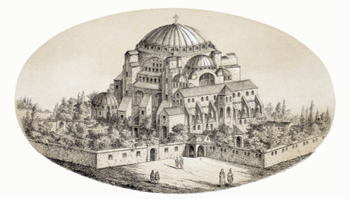 Aya Sofya Camii Or St Sophia Basilika, Istanbul, Turkey, After A Mid-19th Century Illustration. From L'histoire Universelle Ancienne Et Moderne, Published In Strasbourg Circa 1860. Poster Print by Ken Welsh / Design Pics - Item # VARDPI12280473
