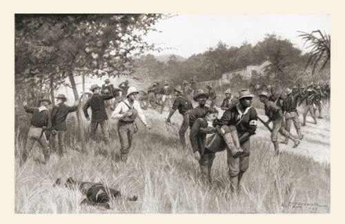 The Hotchkiss Battery In Action At The Battle Of Las Guasimas, June 24, 1898 During The Spanish-American War.  From Harper's Pictorial History Of The War With Spain, Published 1899. Poster Print by Ken Welsh / Design Pics - Item # VARDPI12323217