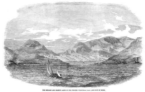 The Illustrated London News Etching From 1854. The English And French Camps In The Piraeus Greece. Sketched From The Gulf Of Egina. Sailing Boat In The Bay With Tents Oin Ther Mountains Poster Print by John Short / Design Pics - Item # VARDPI12331304