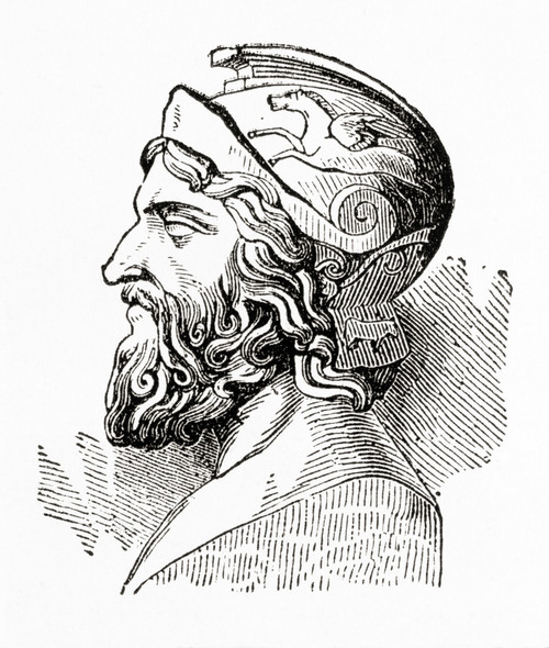 Miltiadesc 550 489 BC aka Miltiades Younger Athenian citizen and general often credited devising tactics that defeated Persians Battle Marathon From Ward and Lock's Illustrated History World published c1882 Ken Welsh # VARDPI12512916