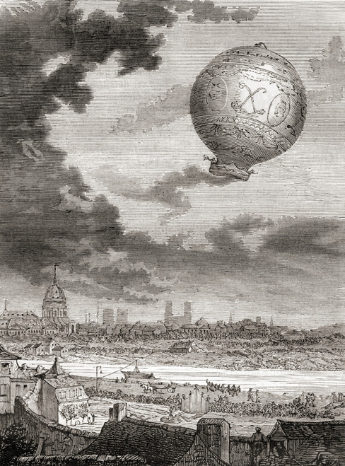 The First Untethered Balloon Flight By Jean-Franois Pil¢tre De Rozier And The Marquis D'arlandes On 21 November 1783 In AA Montgolfier Balloon From Les Merveilles De La Science Published C1870 Poster by Ken Welsh - Item # VARDPI12289760