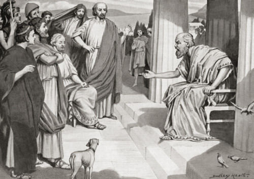Socrates addressing the Athenians Socrates c 470/469 399 BC Classical Greek (Athenian) philosopher one of the founders of Western philosophy From Hutchinson's History of the Nations published 1915 Poster by Ken Welsh - Item # VARDPI12512665