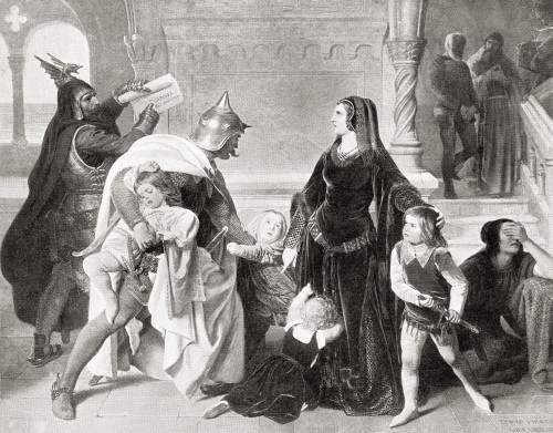 The capture Charles Anjou King Manfred's wife Helena Angelina Doukaina four children Beatrice Frederick Henry Azzolino after his death 1266 Manfred 1232 1266 King Sicily Hutchinson's History Nations published 1915 Ken Welsh # VARDPI12512816