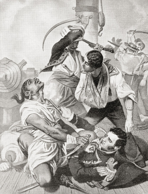 Stephen Decatur hand-to-hand combat enemy aboard a Tripolitan gunboat during First Barbary War Stephen Decatur Jr 1779 1820 United States naval officer and commodore From Hutchinson's History Nations published 1915 Ken Welsh # VARDPI12512690 Stephen Decatur hand-to-hand combat enemy aboard a Tripolitan gunboat during First Barbary War Stephen Decatur Jr 1779 1820 United States naval officer and commodore From Hutchinson's History Nations published 1915 Ken Welsh # VARDPI12512690