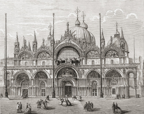 The Patriarchal Cathedral Basilica Of Saint Mark Or Saint Mark's Basilica Venice Italy In The Late 19th Century From Italian Pictures By Rev Samuel Manning Published C1890 Poster Print by Hilary Jane Morgan / Design Pics - Item # VARDPI12321269