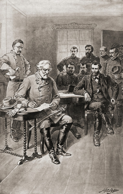 Surrender Of Robert E Lee To General Ulysses S Grant Appomattox Court Housevirginia On April 9 1865 Thus Ending The American Civil War From The History Of Our Country Published1900 Poster Print by Ken Welsh / Design Pics - Item # VARDPI12310685