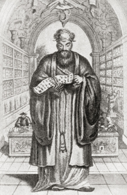Confucius 551 BC 479 BC Chinese teacher editor politician and philosopher of the Spring and Autumn period of Chinese history From Hutchinson's History of the Nations published 1915 Poster Print by Ken Welsh / Design Pics - Item # VARDPI12333123