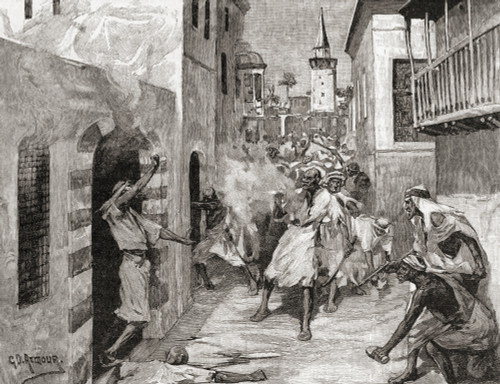 The Massacre Of Maronite Christians Druze And Sunni Muslim Paramilitary Groups In Damascus Syria During The 1860 Mount Lebanon Civil War From The Century Edition Of Cassell's History Of England Published C 1900 Poster Ken Welsh # VARDPI12310318